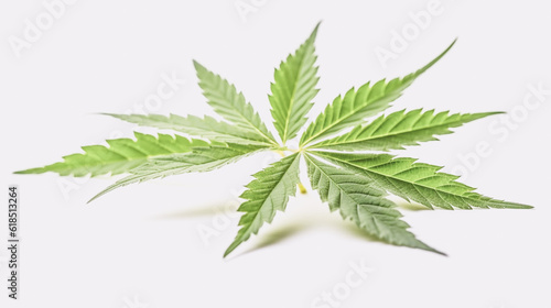 beautiful marijuana leaf isolated on white Generative AI