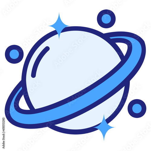 saturn blue icon photo