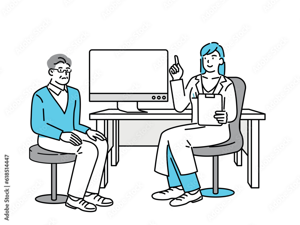A man is being seen by a doctor in a hospital. A man is being seen by a doctor in a hospital.
