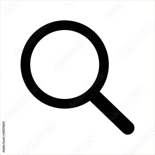 Search icon vector, magnifying glass icon isolated on white background.