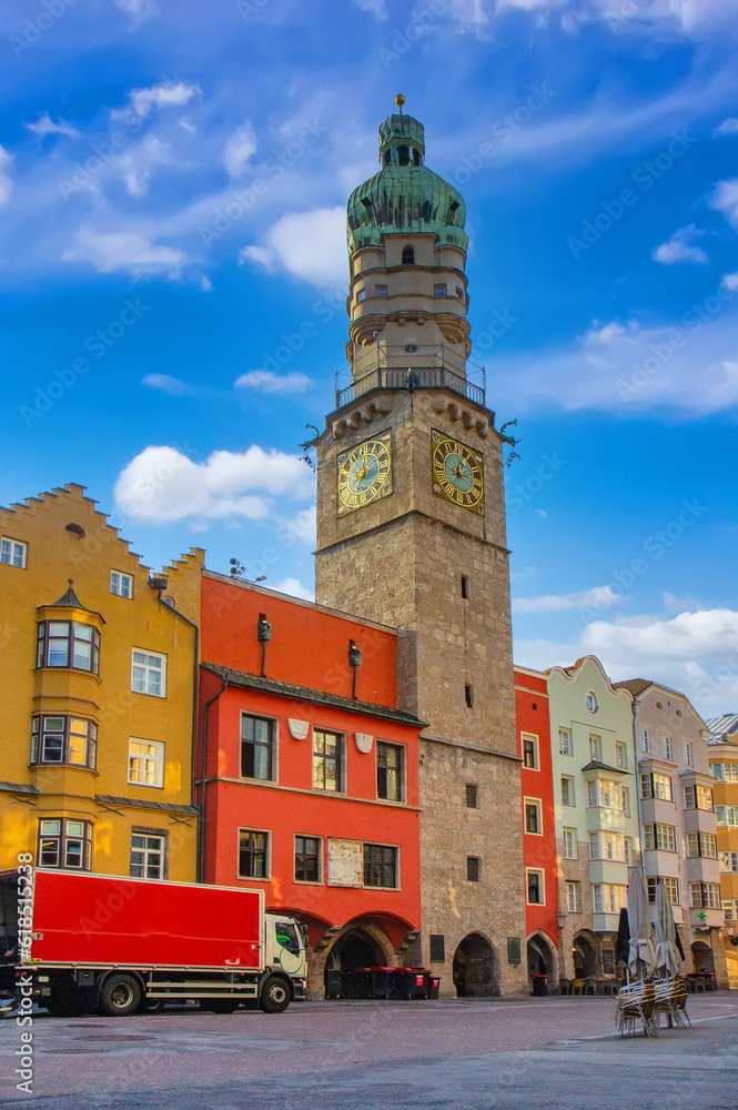 Famous clock tower in innsbruck