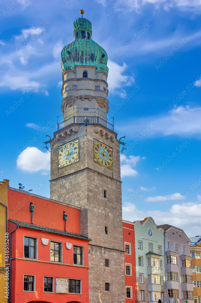 Famous clock tower in innsbruck