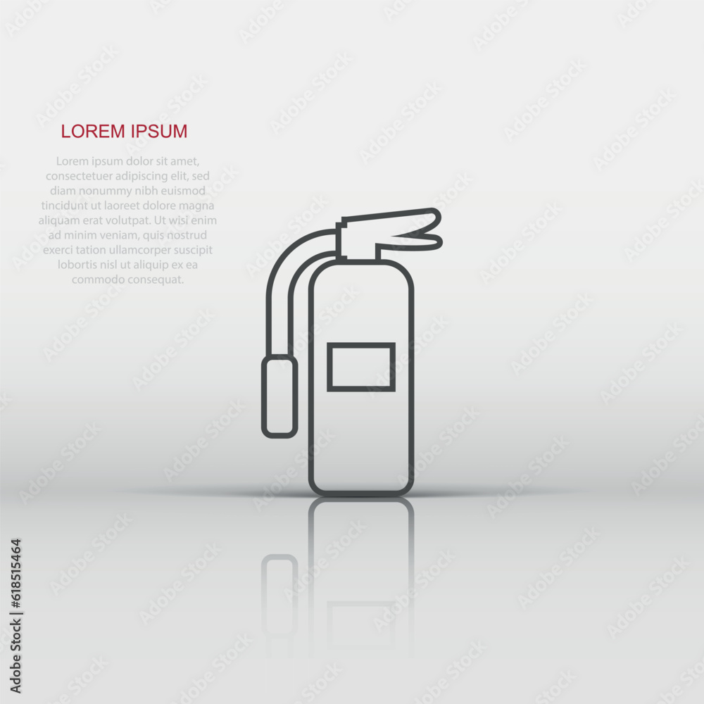 Extinguisher icon in flat style. Fire protection vector illustration on white isolated background. Emergency business concept. Extinguisher icon in flat style. Fire protection vector illustration on white isolated background. Emergency business concept.