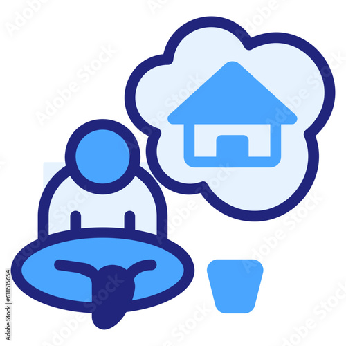 homeless blue icon