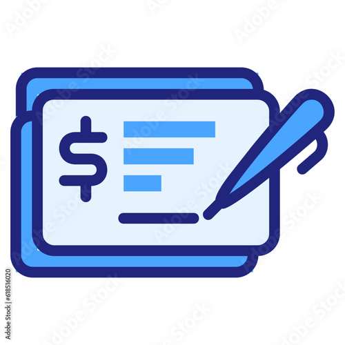 cheque blue icon