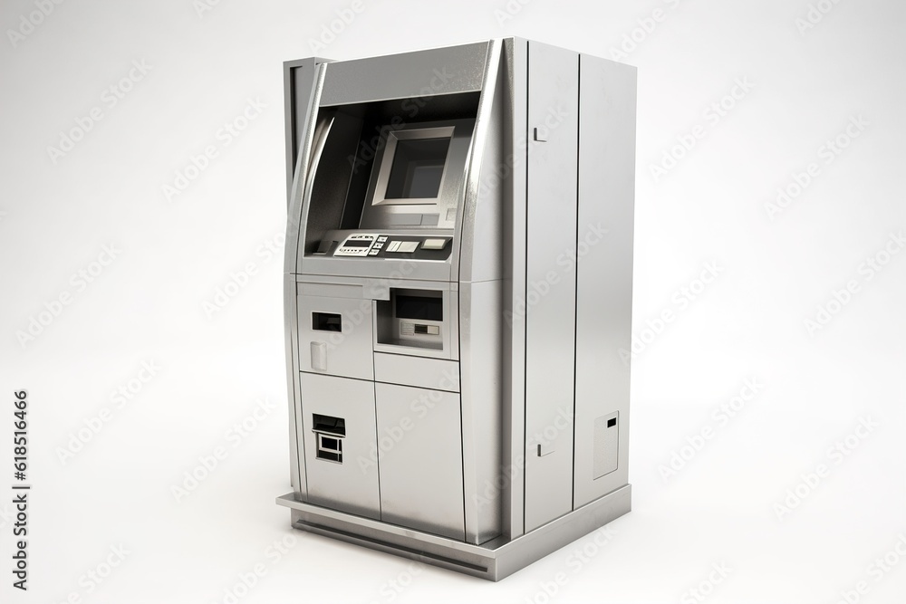 atm isolated on white background. Generated by AI atm isolated on white background. Generated by AI