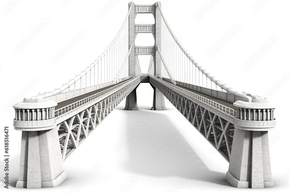 Obraz premium bridge isolated on white background. Generated by AI.