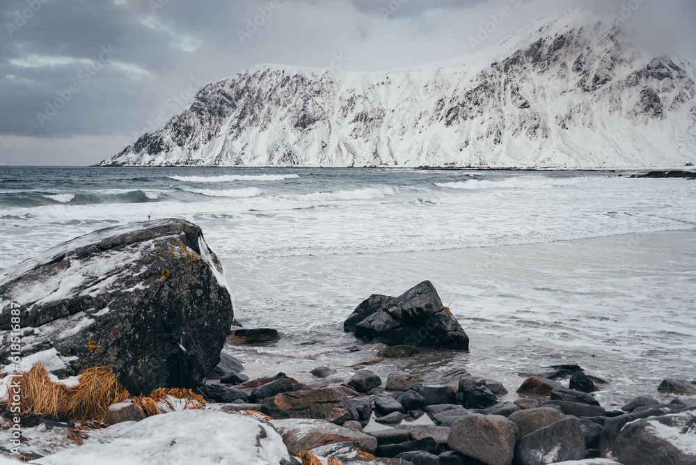 snowy beach in the lofoten islands, norway.
@ Haukland Beach snowy beach in the lofoten islands, norway.
@ Haukland Beach