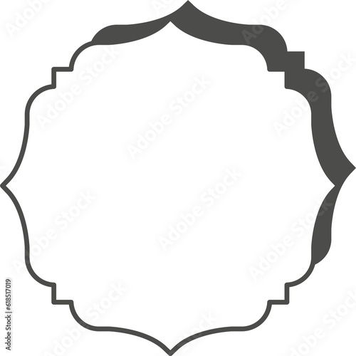 Ramadan minimal Y2K frame. Islamic boho arch. Aesthetic modern element for post and card. Outline minimalistic decorative template