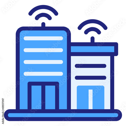telecommunication company blue icon