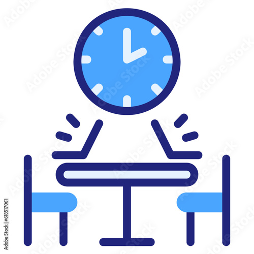 coworking blue icon