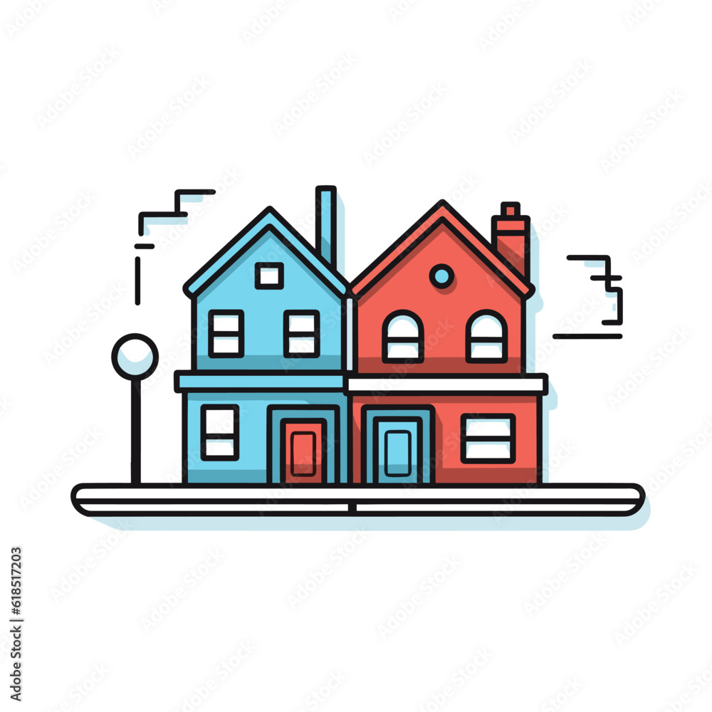 Family house vector icon illustration