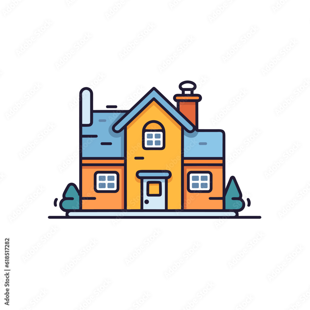 Fototapeta premium Family house vector icon illustration