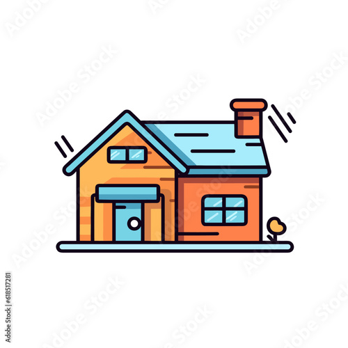 Family house vector icon illustration
