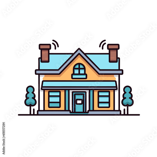 Family house vector icon illustration