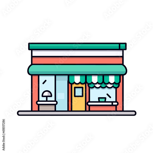 Shop building vector icon illustration