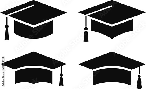 Foto Graduation hat icon, mortarboard cap symbol