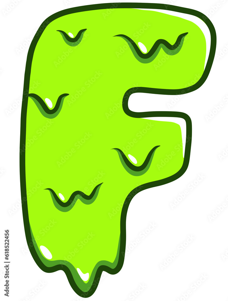 Letters F Alien Zombie Green Blood Halloween Theme Font Letters F Alien Zombie Green Blood Halloween Theme Font