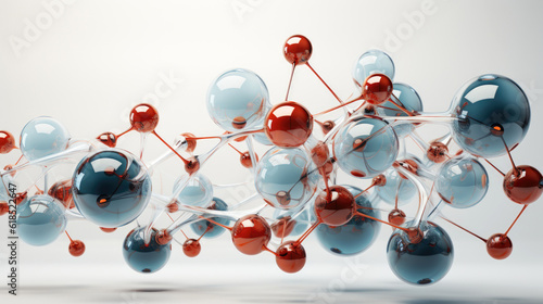 Macro Photorealistic 3D Rendering of a Single Amino Acid Molecule. Generative AI photo
