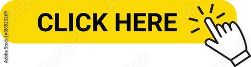 Click here button with hand pointer