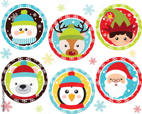Christmas Animal Stickers © MyClipArtStore.com