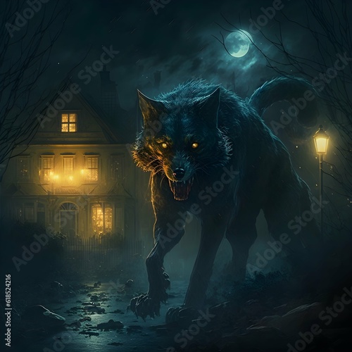 Werwolf bei Nacht wallpaper illustration 