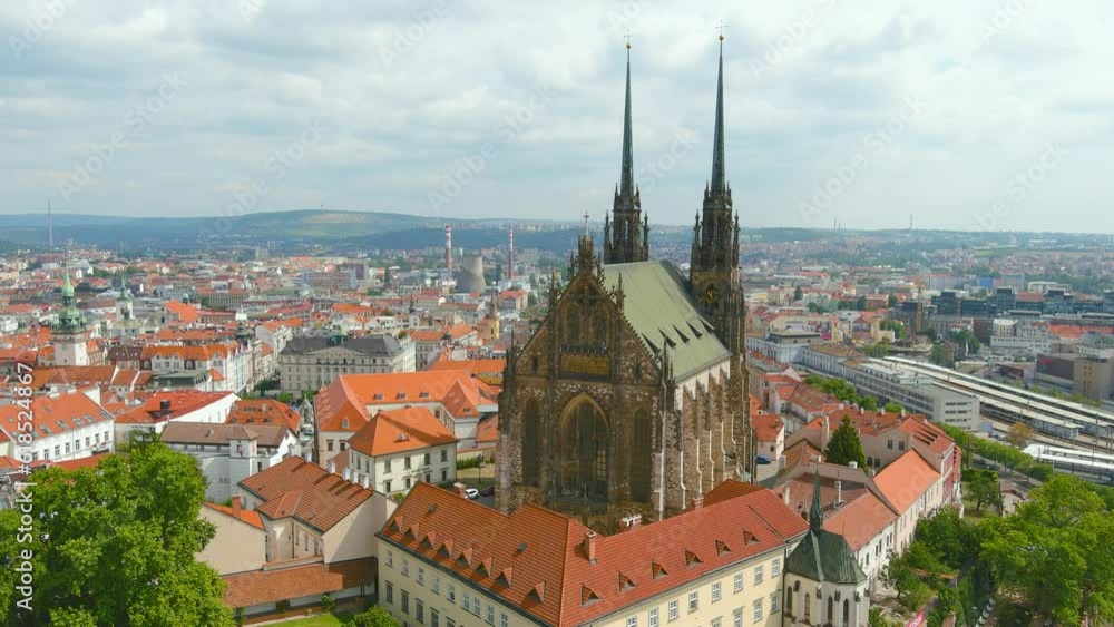 Aerial view of the Cathedral of St. Peter and Paul, Brno, Czech Republic Aerial view of the Cathedral of St. Peter and Paul, Brno, Czech Republic