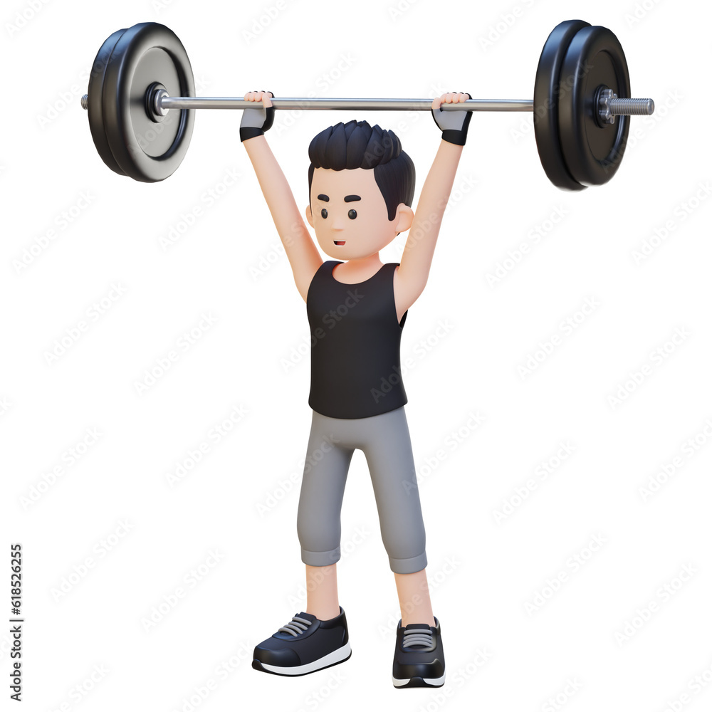 3D Sportsman Character Building Shoulder Strength with Overhead Press Workout 3D Sportsman Character Building Shoulder Strength with Overhead Press Workout