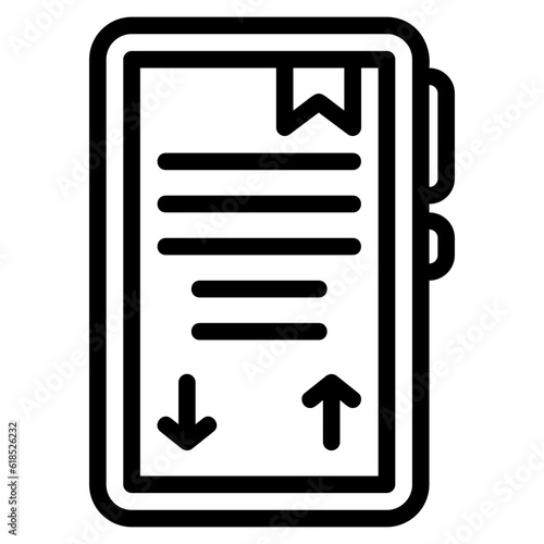 Ebook outline icon icon