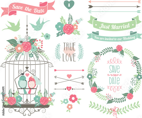 Love Birds, Wedding, Bird Cage
