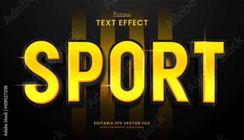 decorative elegant yellow and black editable text effect vector design