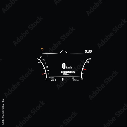 car indicator vector illustration isolated on black background