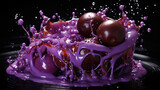 Purple background with a liquid chocolate , Background Image, HD