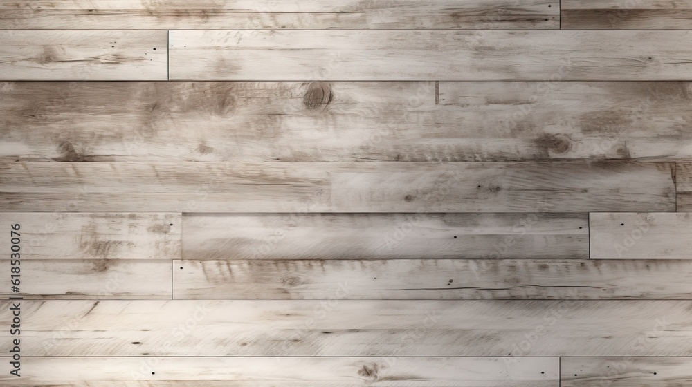Naklejka premium Seamless white rustic wood texture background, AI generated