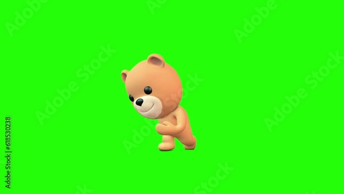 Teddy bear dancing, 3d rendering