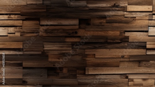 Seamless rustic brown wood texture background, AI generated