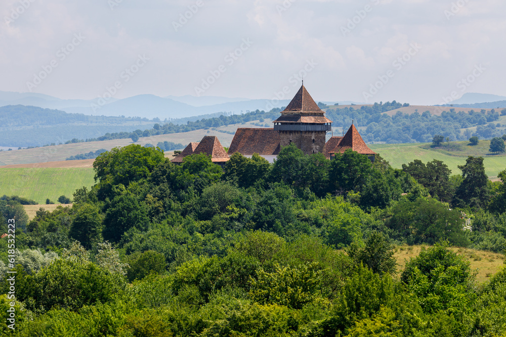 The fortified church of Viscri in Romania