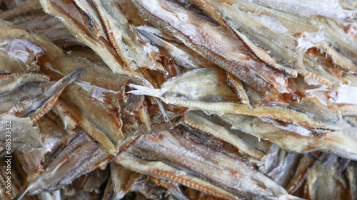 Close up view of dry seafood 