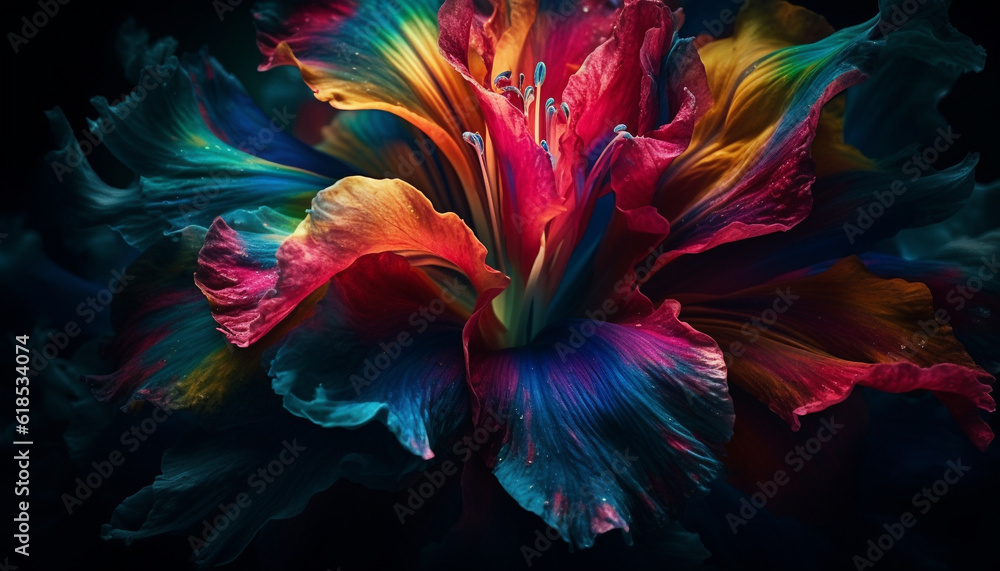 Vibrant colors of nature abstract beauty generated by AI