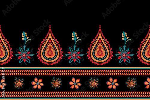 Paisley ethnic patterns design floral pattern with paisley and indian flower motifs. damask style pattern for textil and decoration