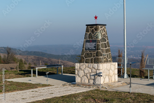 Canvas Print Monument to partisans on Ljubic mountain near Prnjavor, tourist attraction