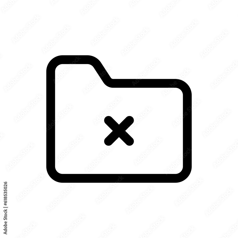 Obraz premium Simple Delete Folder icon. The icon can be used for websites, print templates, presentation templates, illustrations, etc