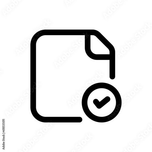 Simple Approved File icon. The icon can be used for websites, print templates, presentation templates, illustrations, etc
