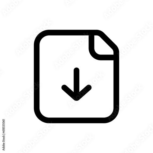 Simple Download File icon. The icon can be used for websites, print templates, presentation templates, illustrations, etc