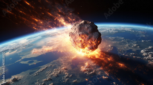 Huge meteor in flames is going to crash on earth
