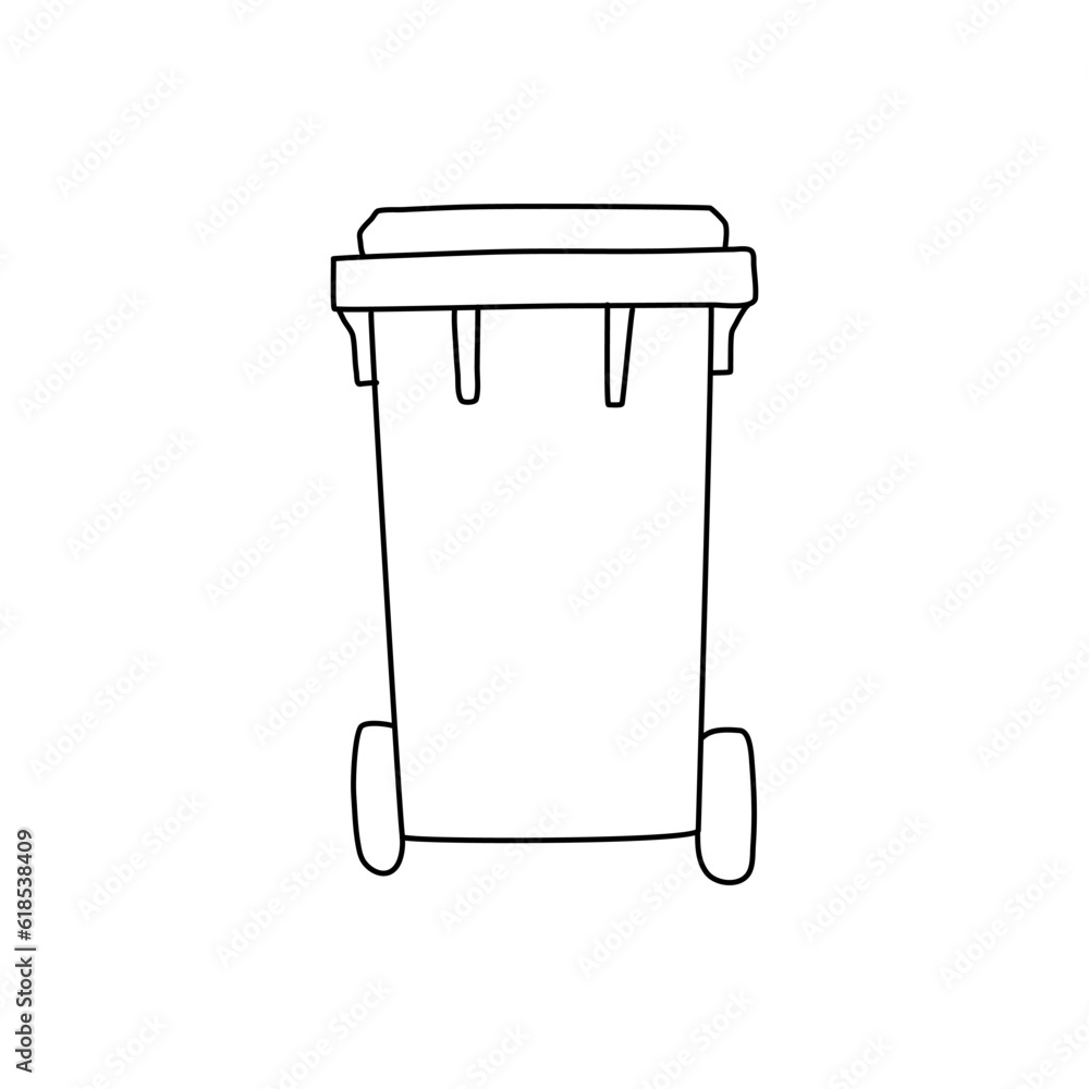 trash bin in doodle style. trash can vector sketch illustration trash bin in doodle style. trash can vector sketch illustration
