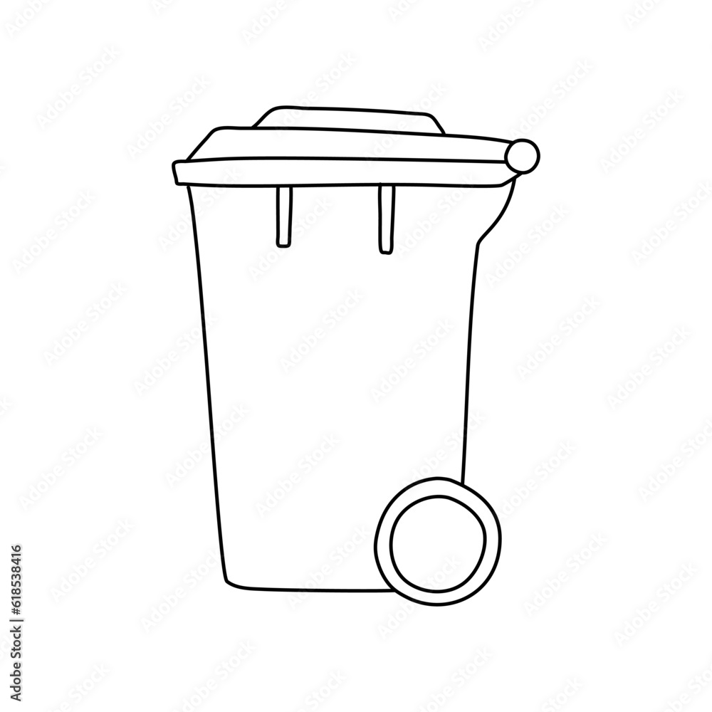 trash bin in doodle style. trash can vector sketch illustration trash bin in doodle style. trash can vector sketch illustration