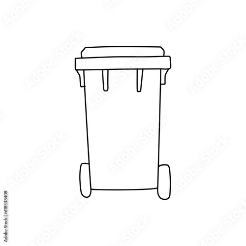 trash bin in doodle style. trash can vector sketch illustration