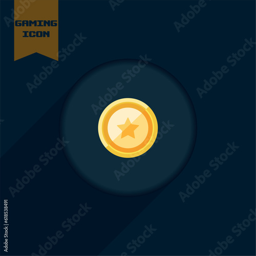 Isolated colored retro videogame coin icon Vector