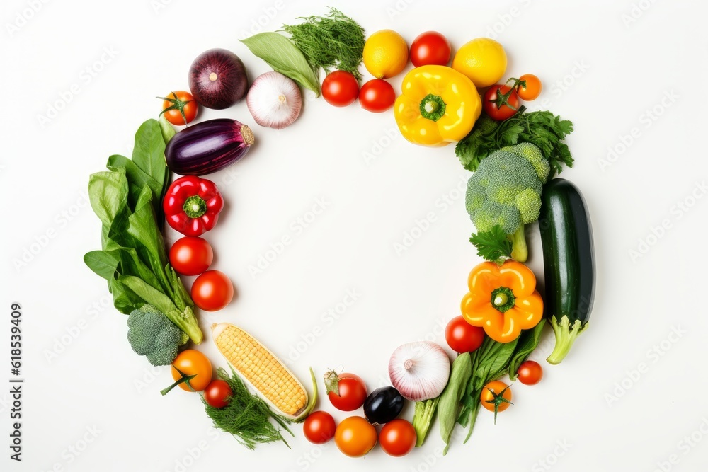 Top view of and vegetables Top view of and vegetables